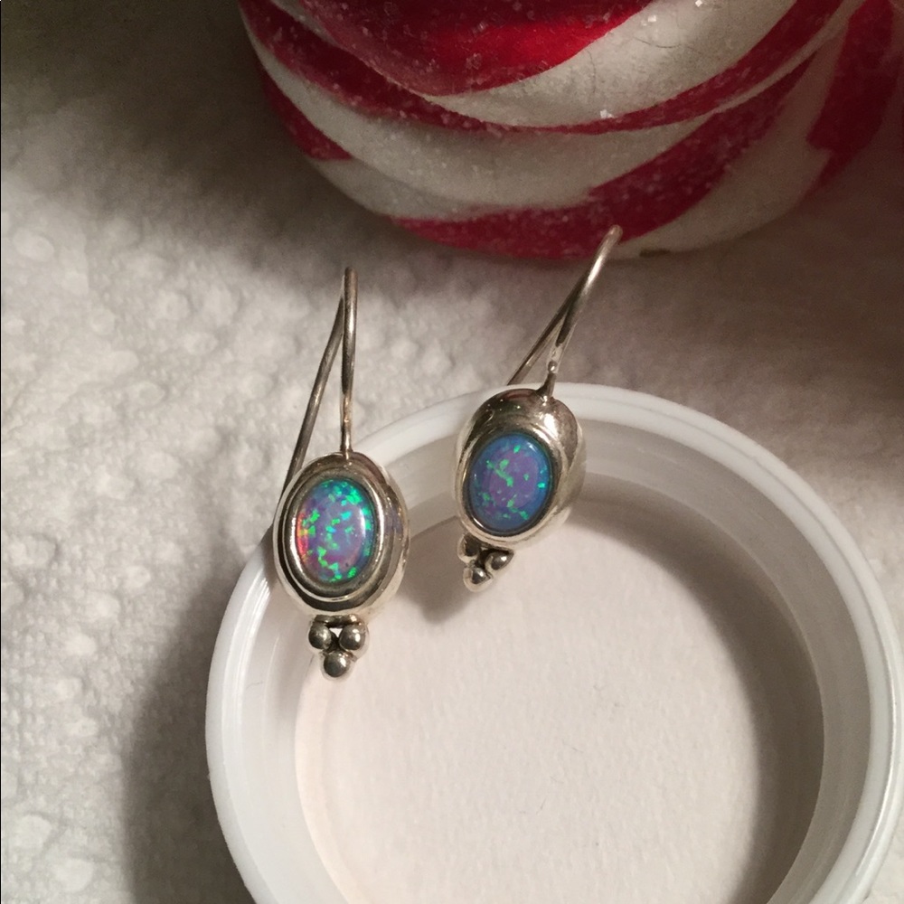 Opal earrings pierced